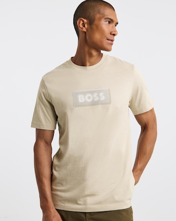 BOSS Short Sleeve Effect Logo T-Shirt - Light Beige