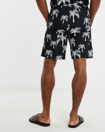 Mono Palm Print Co-Ord Swim Shorts
