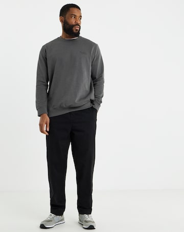 Jack & Jones Archive Small Logo Crew Sweat Top - Dark Grey