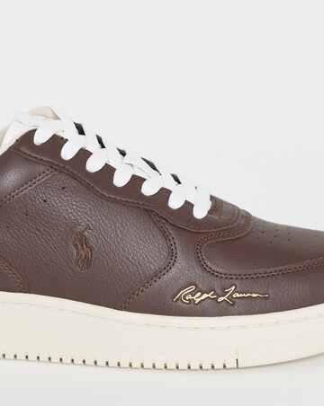 Polo Ralph Lauren Masters Court Signature Trainer - Dark Brown