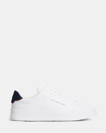 Tommy Hilfiger Court Leather Trainers - White/Navy