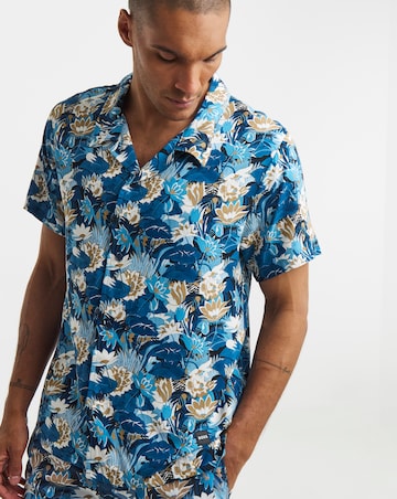 BOSS Printed Beach Shirt - Blue