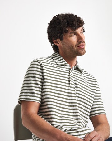 Barbour Farlam Short Sleeve Striped Tailored Polo Shirt - White