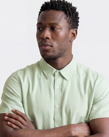 Short Sleeve Linen Blend Shirt