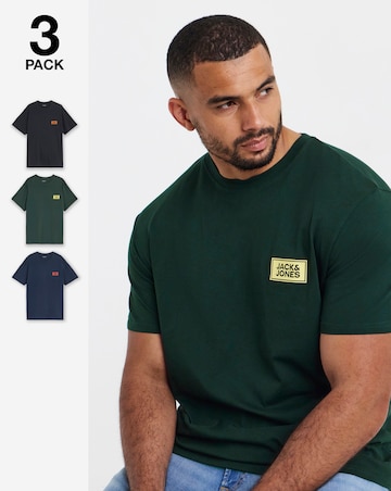 Jack & Jones Rush 3-Pack T-Shirt - Multi