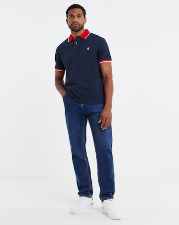 Polo Ralph Lauren Short Sleeve Tipped Collar Polo - Navy