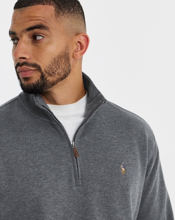 Polo Ralph Lauren Estate Rib 1/4 Zip Pullover - Grey Heather