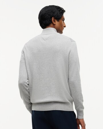 Tommy Hilfiger Cotton Cashmere 1/4 Zip Jumper - Grey Heather