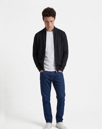 Black Zip Through Funnel Neck Knit Cardigan