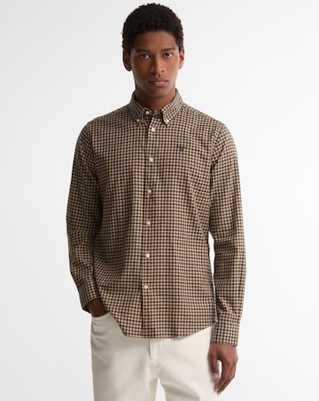Barbour Finkle Long Sleeve Tailored Gingham Shirt - Dark Sand