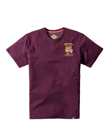 Joe Browns Tiger Riders Back Print T-Shirt - Burgundy