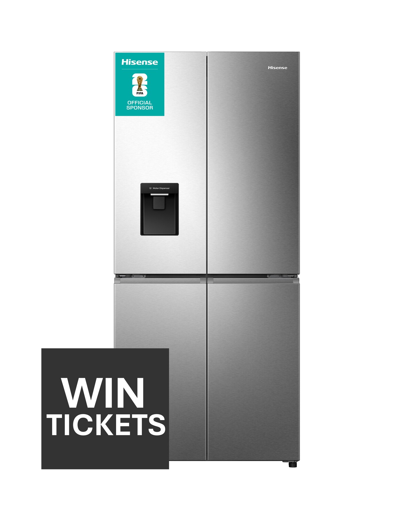 Hisense RQ5P470SMIE 80cm American 4 Door Fridge Freezer - Silver