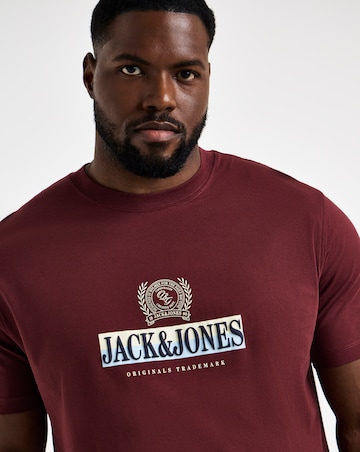 Jack & Jones Frederiksberg Graphic Box T-Shirt - Burgundy