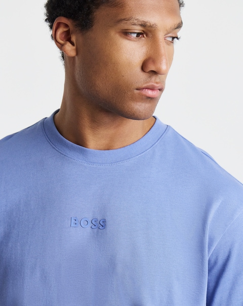 BOSS Short Sleeve Relax Fit Centre Logo T-Shirt - Blue
