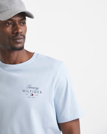 Tommy Hilfiger Short Sleeve Script Stack T-Shirt - Blue