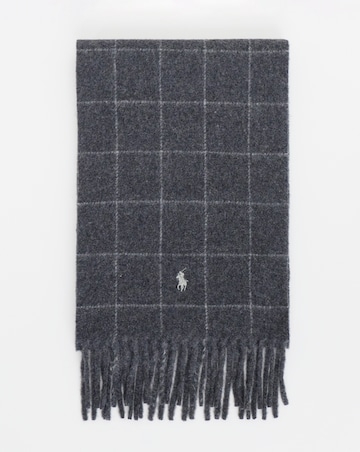 Polo Ralph Lauren Wool Blend Reversible Scarf - Charcoal