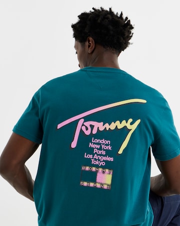 Tommy Jeans Short Sleeve City Signature T-Shirt - Teal