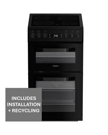 Hotpoint HDE5VDCB 50cm Electric Double Cooker Ceramic Hob - Black Installation
