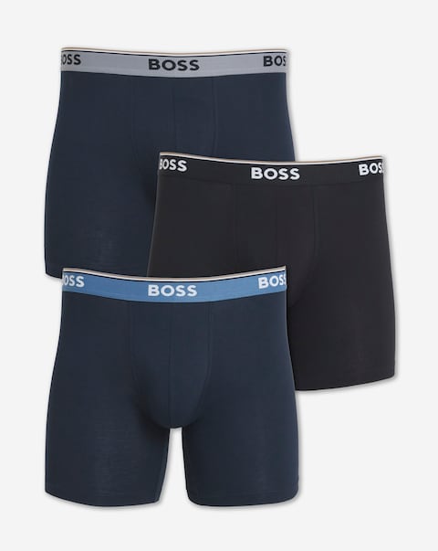 BOSS 3 Pack Long Leg Boxer Breif - Navy