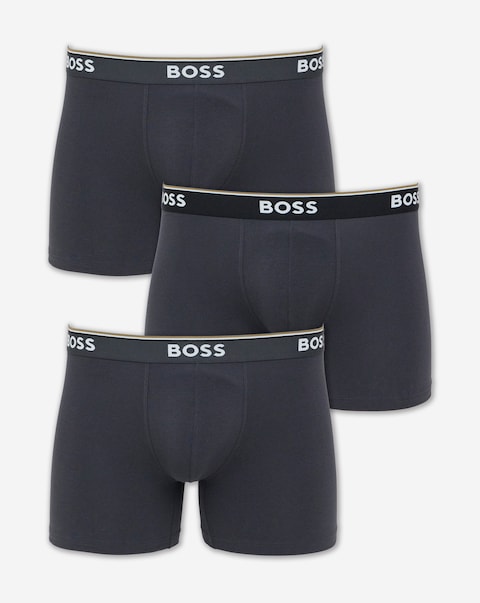 BOSS 3 Pack Power Boxer Briefs - Grey