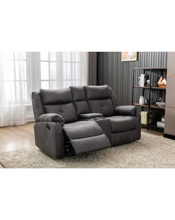 Victor Manual Recliner 2 Seater Sofa with Console