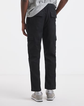Linen Blend Fully Elasticated Cargo Trouser