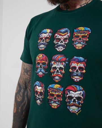 Joe Browns Dapper Skull T-Shirt - Dark Green