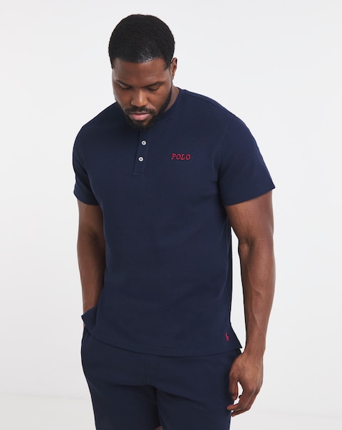 Polo Ralph Lauren Short Sleeve Waffle Lounge Henley - Navy