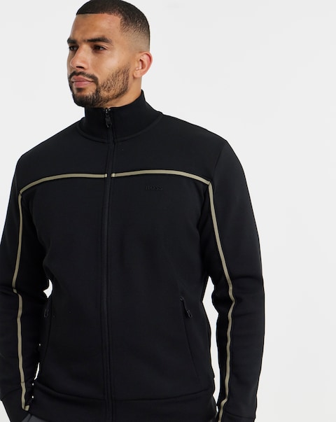 BOSS Black Stripe Full Zip Sweat Top