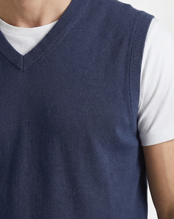 Navy Cotton Sweater Vest