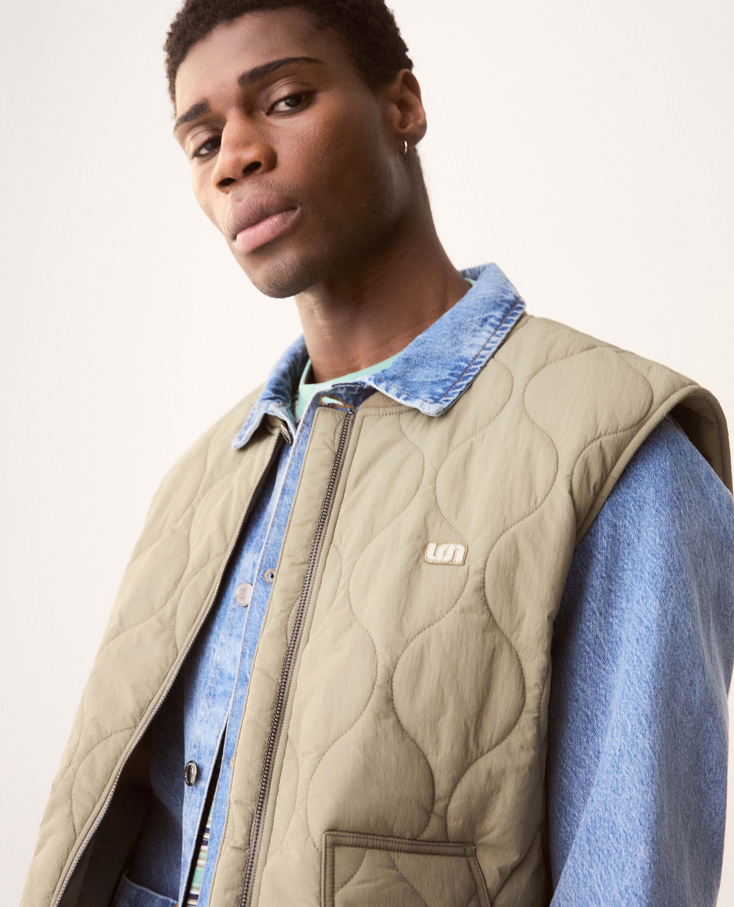 Model wears Union Onion Quilt Gilet