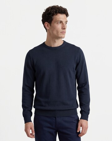 Cotton Knitted Crew Neck Jumper Long