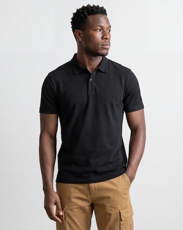 Pure Cotton Jersey Polo Long Length- Black