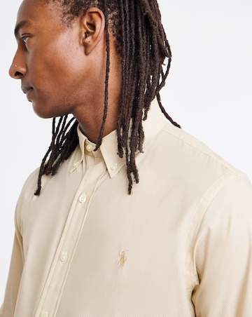 Polo Ralph Lauren Long Sleeve Gingham Poplin Shirt - Beige/White