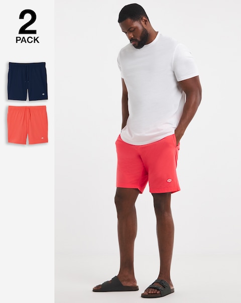 JACK & JONES Maui Swim Trunks 2 Pack - Navy/Coral
