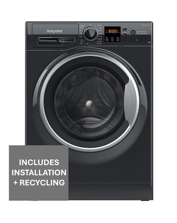 Hotpoint Anti-Stain NSWM 946 BS UK 9kg 1400rpm Washing Machine Black + Install
