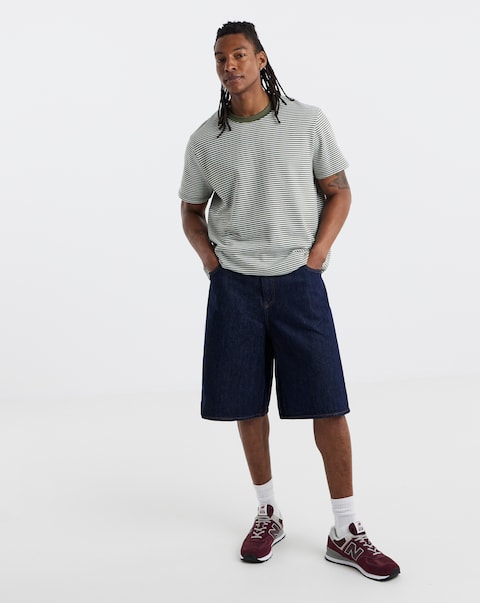 Only & Sons Carl Loose Denim Shorts - Blue