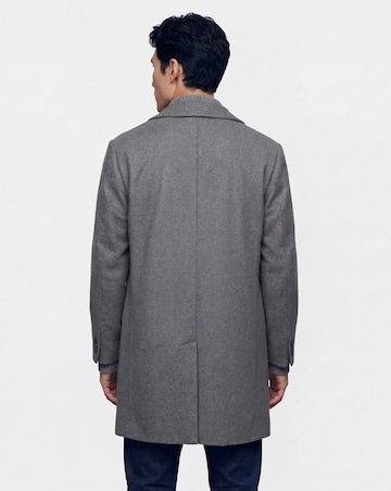 Grey Wool Blend Mid Length Overcoat