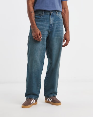 Dickies 954 Relaxed Straight Work Jeans - Khaki Tinted Blue