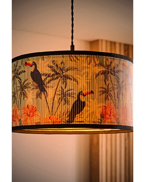 ValueLights Daintree Medium Pastels Bamboo Drum Shade 35cm