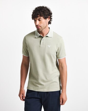 Barbour Denwick Short Sleeve Tipped Tailored Polo Shirt - Green