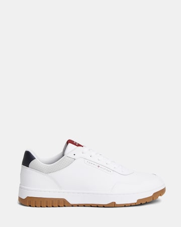 Tommy Hilfiger Basket Leather Trainers - White/Red/Blue