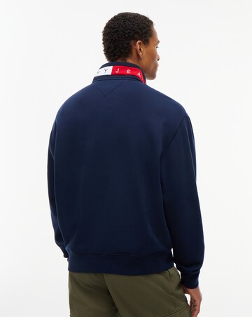 Tommy Jeans Branded Collar 1/4 Zip Sweatshirt - Navy