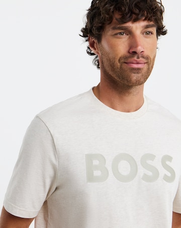 BOSS Short Sleeve Structure Logo T-Shirt - Ecru