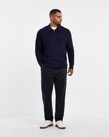 Polo Ralph Lauren Merino Wool Zip Polo - Navy