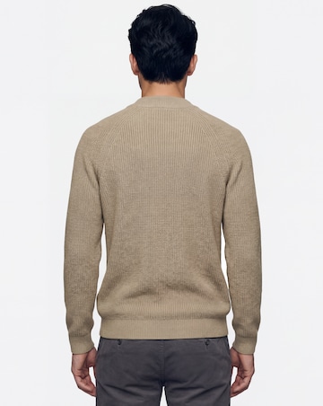 Fisherman Knitted Zip Through Cardigan