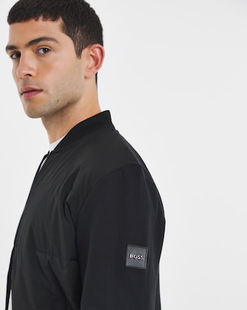 BOSS Zip Through Padded Sweatshirt - Black
