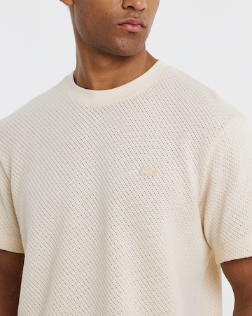 Lacoste Short Sleeve Textured T-Shirt - Natural