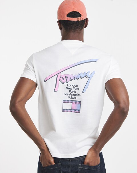Tommy Jeans Short Sleeve City Signature T-Shirt - Ecru