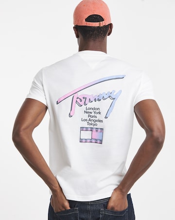 Tommy Jeans Short Sleeve City Signature T-Shirt - Ecru